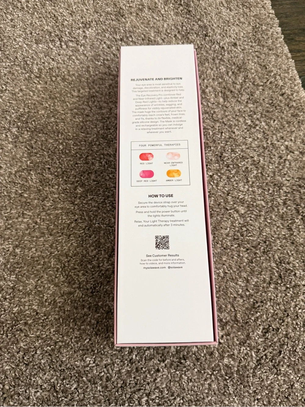 SOLAWAVE Pink red light Eye Mask - Soothing Wearable